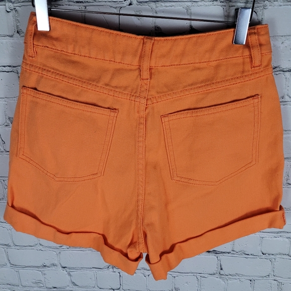 TWIK | high waist rolled hem denim jean shorts - Picture 2 of 8